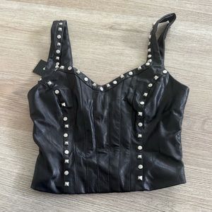 I.am.gia leather studded corset going out top